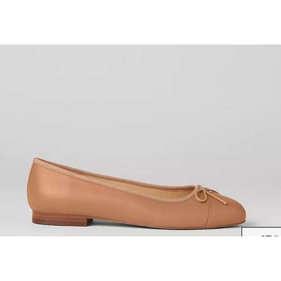 NEW Ann Taylor Missy Cap Toe Leather Ballet Flat - desert sand - 7.5 - 836015 - Picture 2 of 6